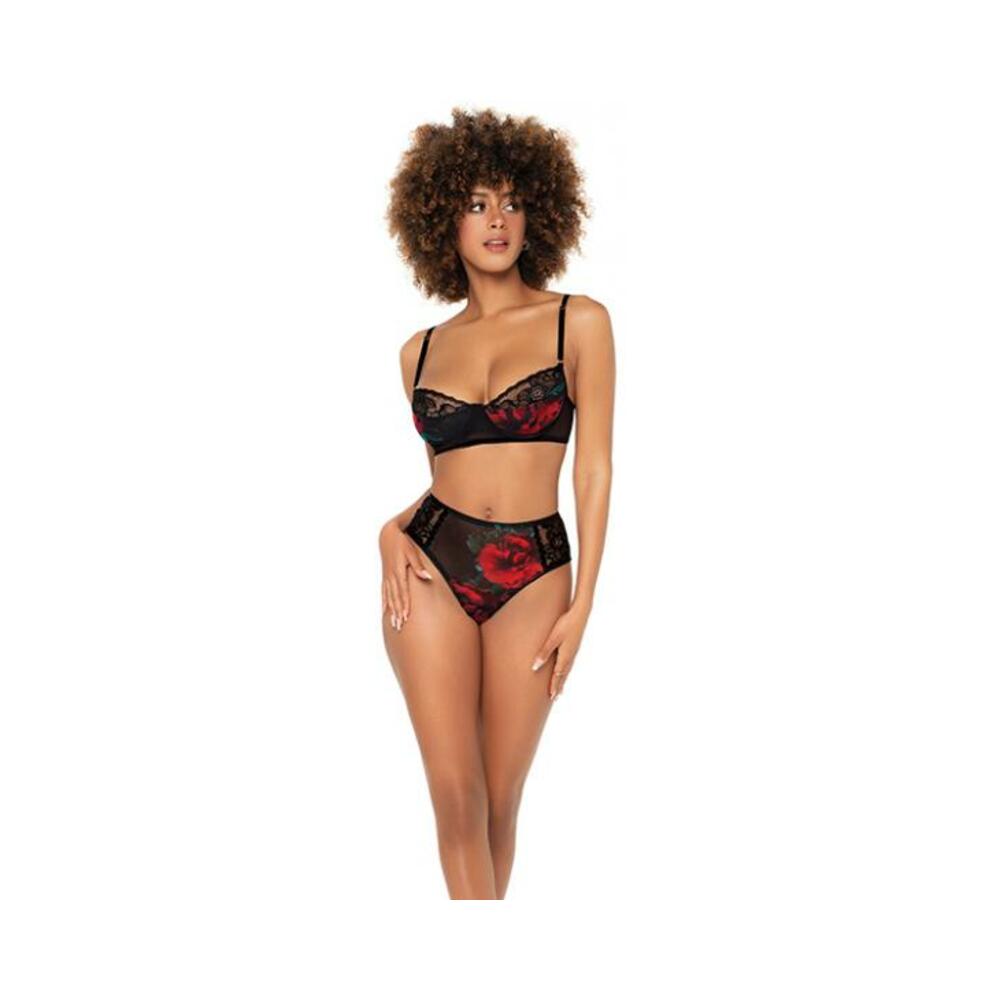 Underwire Bra Top & High Waisted Bottom Black L/xl