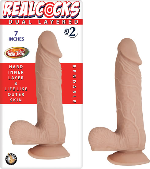 REAL COCKS DUAL LAYERED #2 FLESH 7