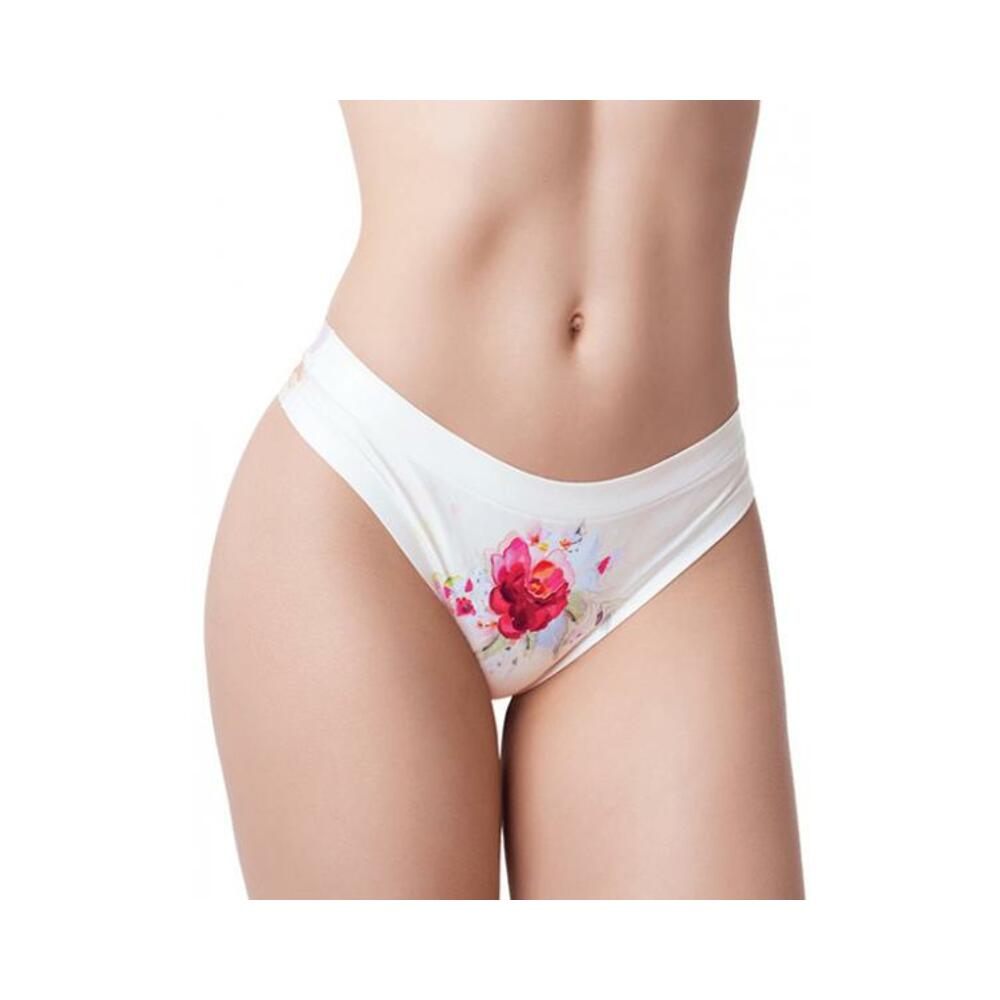 mememe Flower Power Rose Printed Thong Xl