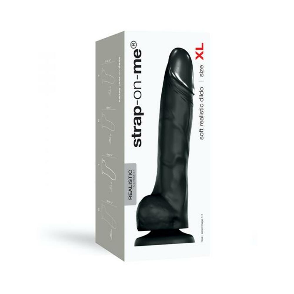 Strap-on-me Soft Realistic Dildo Black Xl
