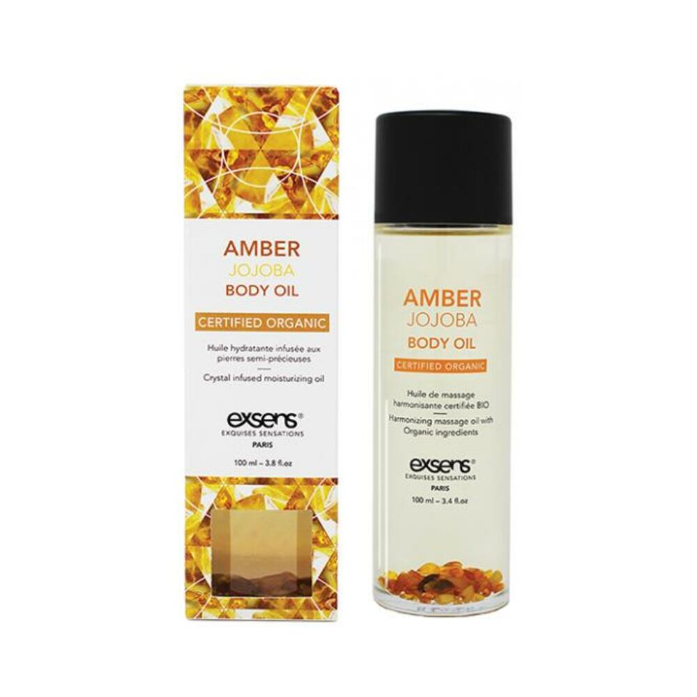 Exsens Organic Body Oil W/stones - Amber Jojoba 100 Ml
