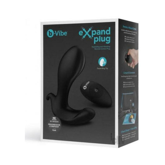 B-vibe Expand Expanding And Vibrating Remote Control Plug Black