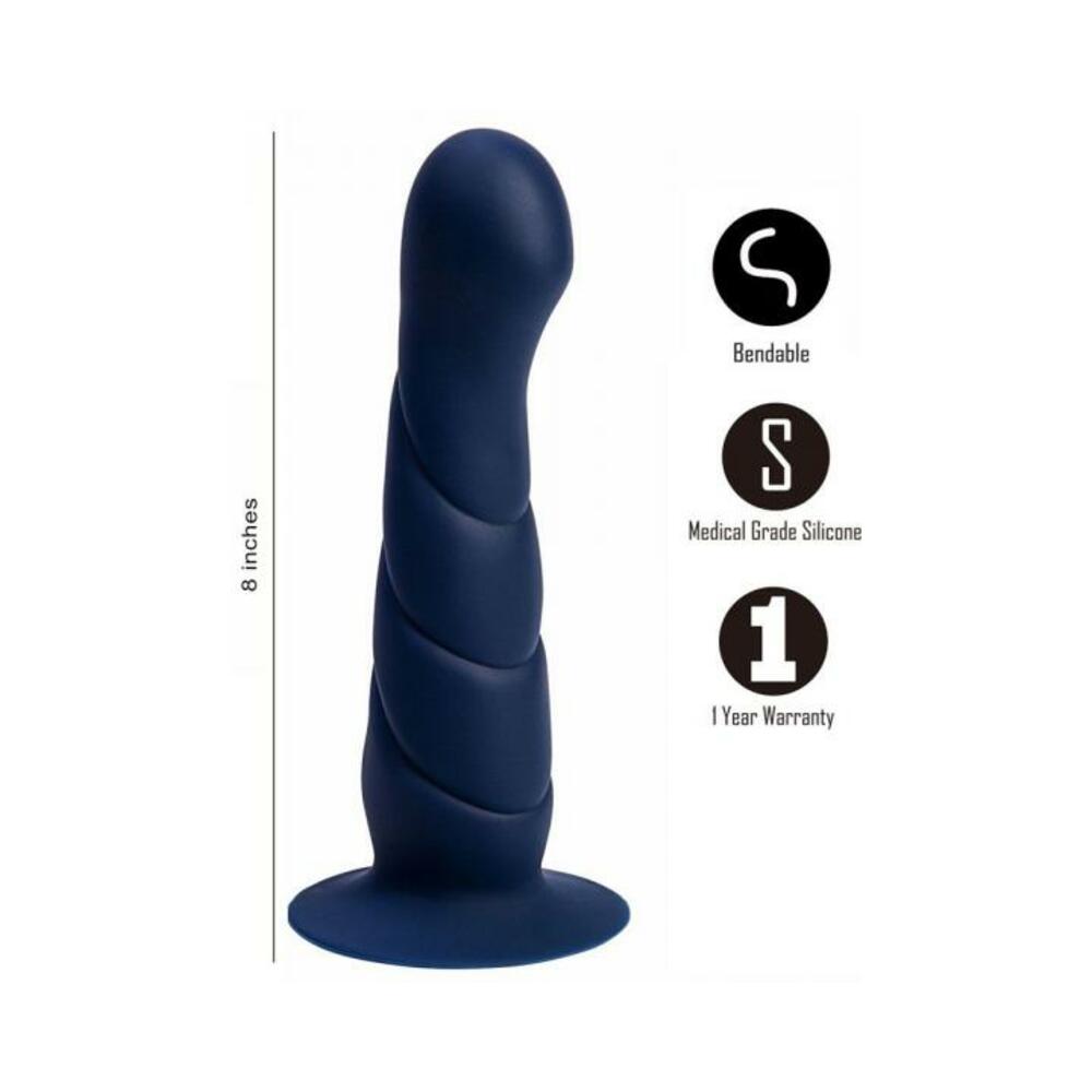 Marin 8 In Posable Silicone Dong Blue
