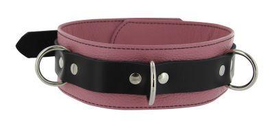 Strict Leather Deluxe Locking Collar - Pink And Black