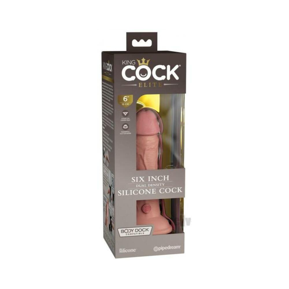 King Cock Elite Silicone Dual-density Cock 6 In. Light
