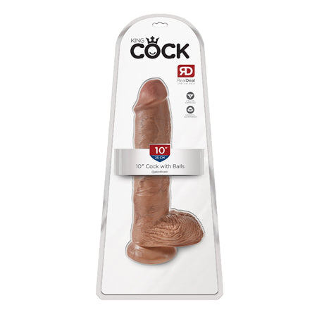 King Cock 10 Cock w/Balls - Tan
