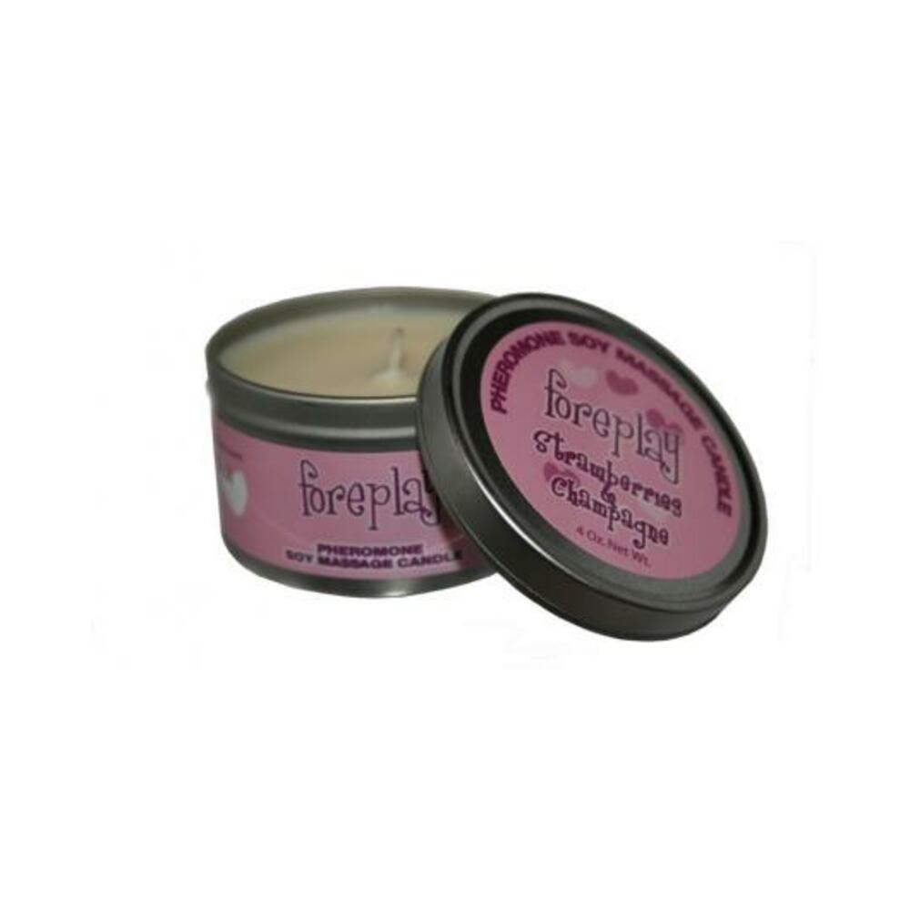 Smitten Pheromone Massage Candle Smitten Strawberry & Champagne 4 Oz/113 G