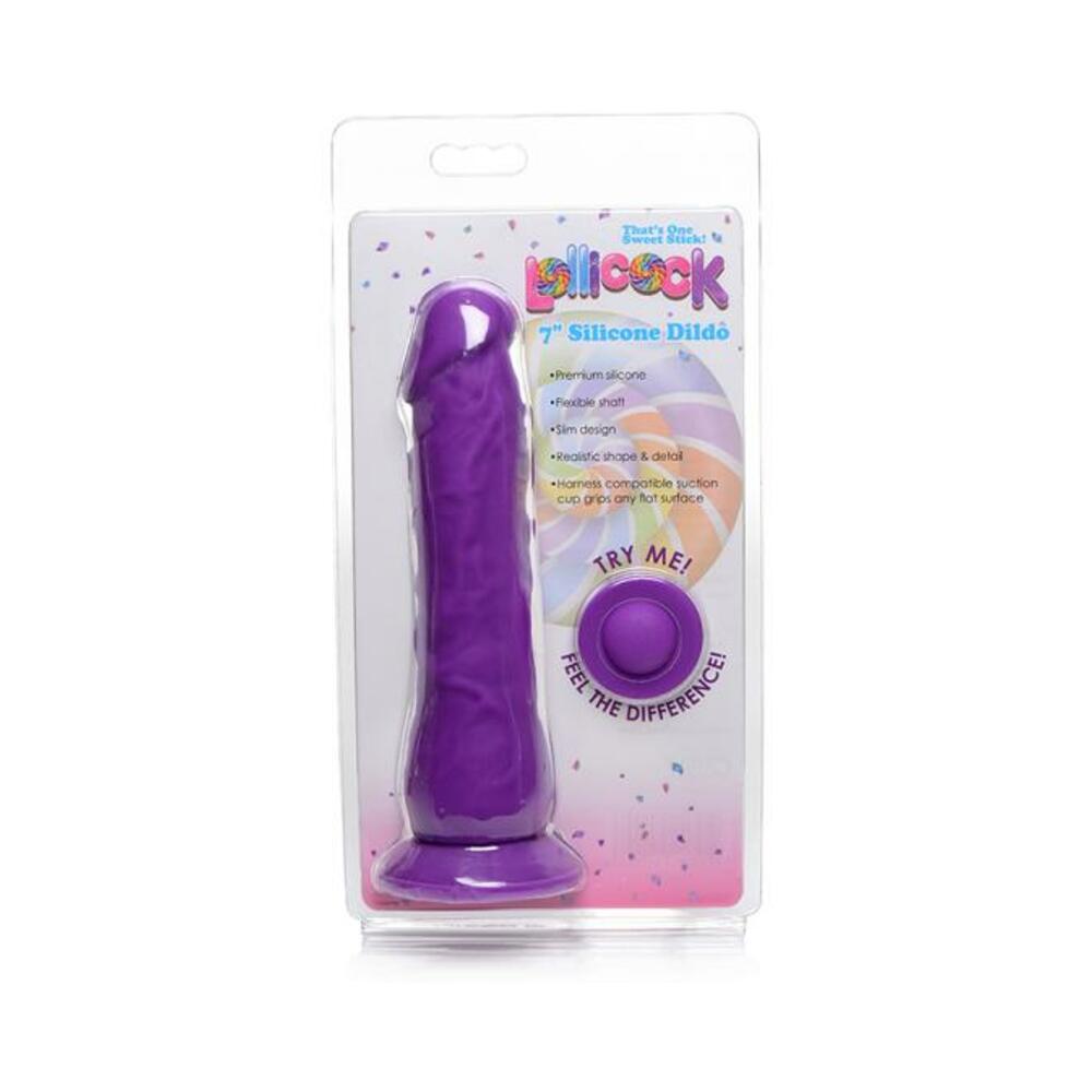 Lollicock Silicone Dildo Without Balls 7 In. Grape