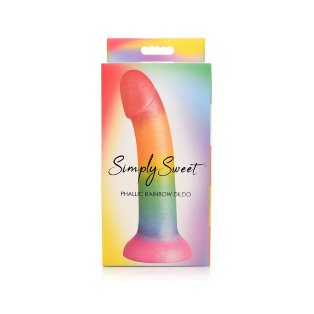 Simply Sweet Phallic 6.5 In. Silicone Dildo Rainbow