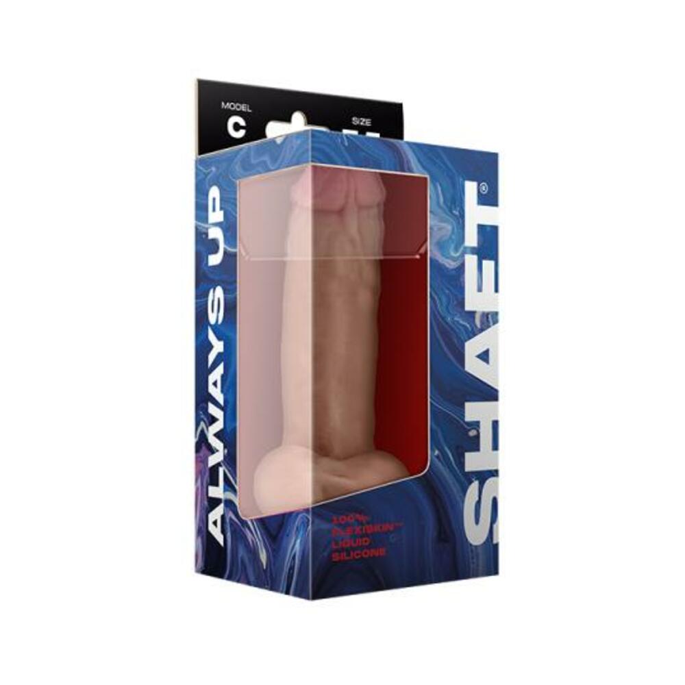 Shaft Model C Liquid Silicone Dong With Balls 7.5 In. Pine