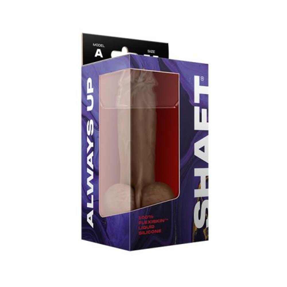 Shaft Model A Liquid Silicone Dong With Balls 7.5 In. Oak
