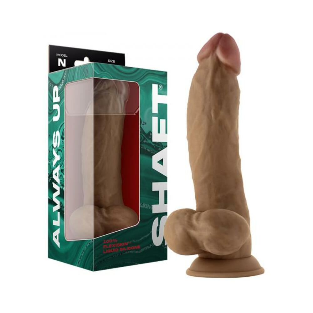 Shaft Model N Liquid Silicone Dong With Balls 9.5 In. Oak