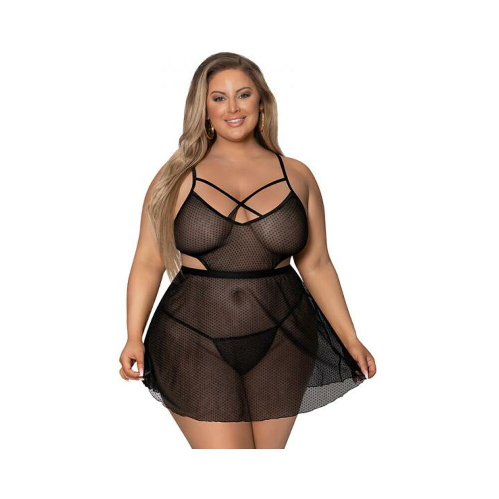 Magic Silk Girl Next Door Babydoll & Panty Black Queen Size
