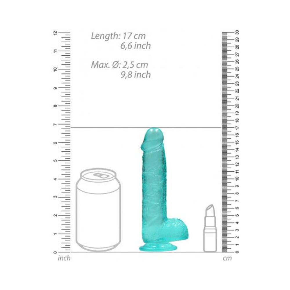 Realrock 6in Realistic Dildo W/ Balls Turquoise