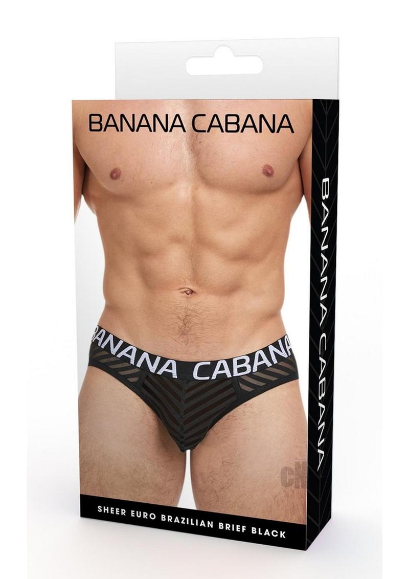 Banana Cabana Sheer Bikini L/xl Black