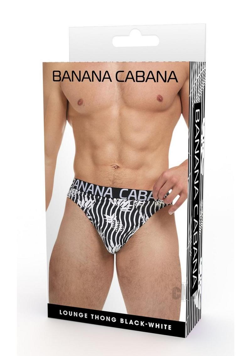 Banana Cabana Thong Md/lg Blk/wht