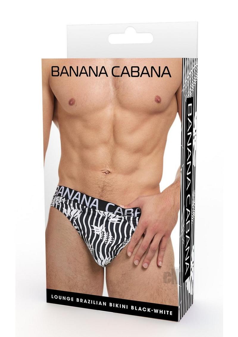 Banana Cabana Bikini Md/lg Blk/wht