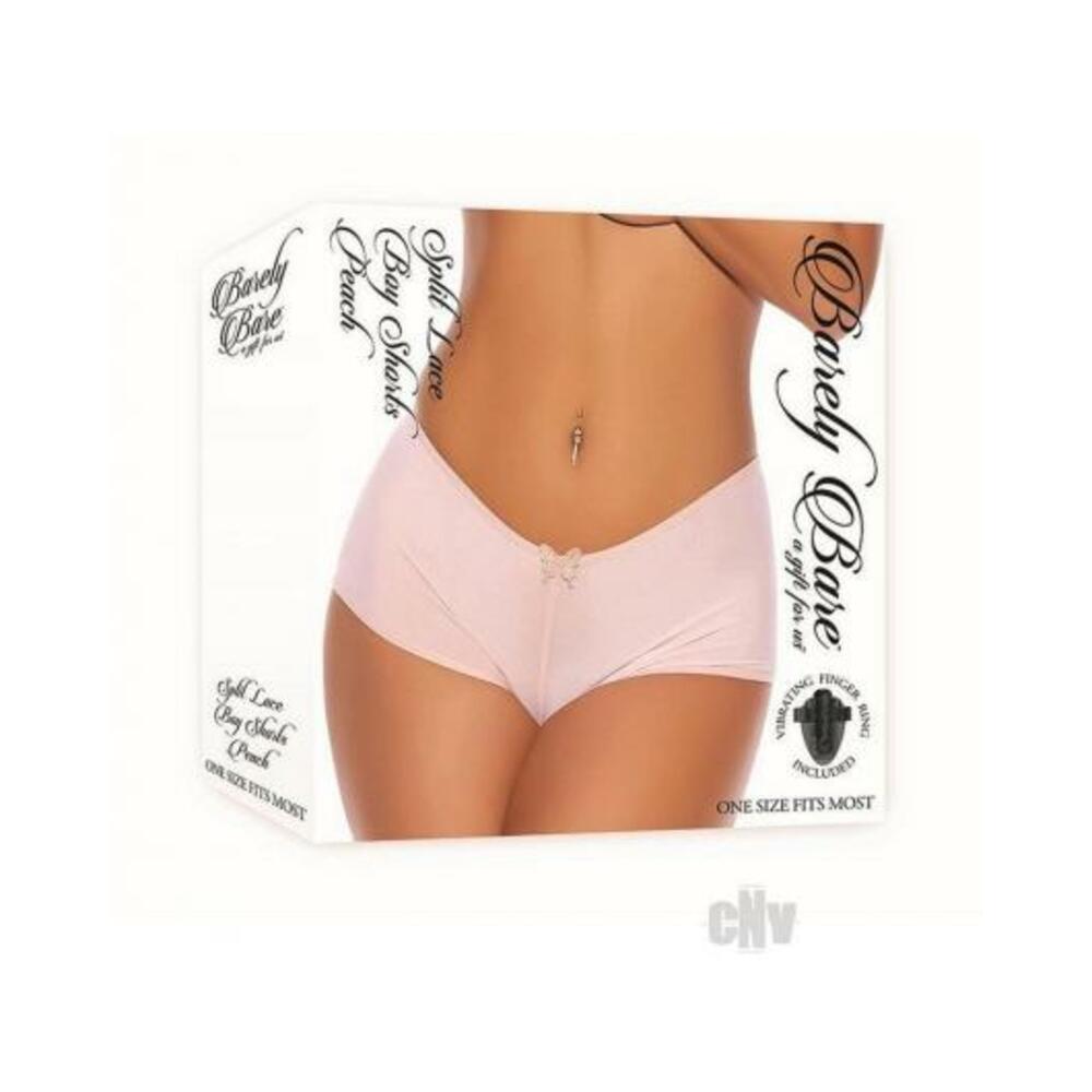 Barely B Split Lace Boy Shorts Peach