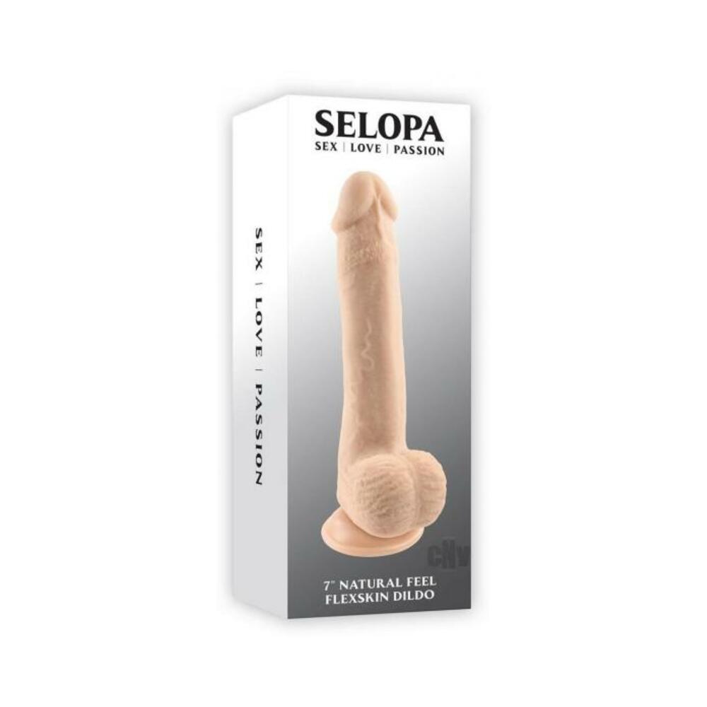 Selopa Natural Feel Flexskin Dildo Bendable With Moving Material 7 In. Light