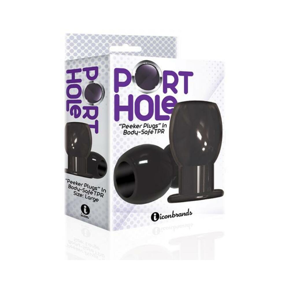 The 9's Port Hole Hollow Butt Plug Black