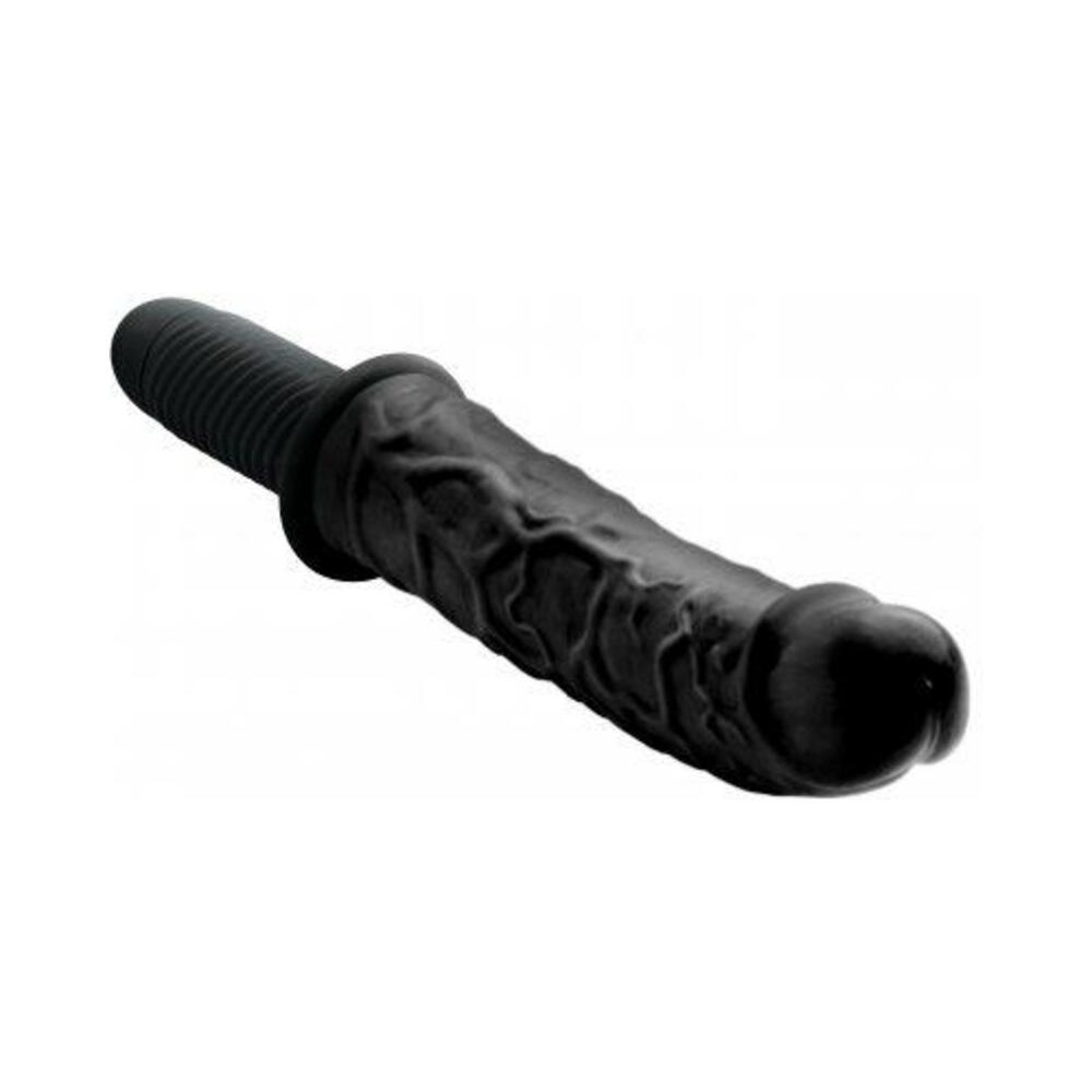 The Curved Dicktator Vibrating Giant Dildo Thruster Black