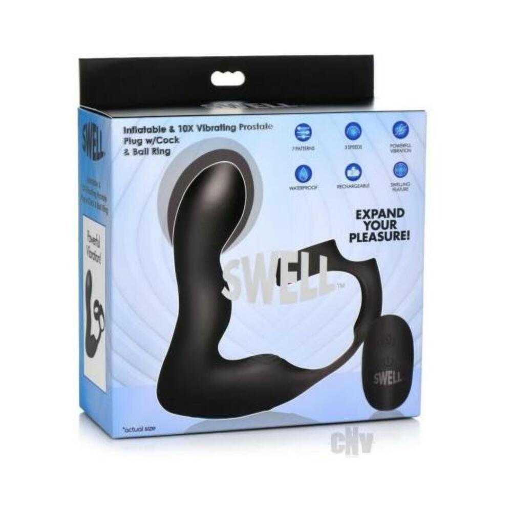 Swell Inflate Vibe Plug W/cock Ball Ring