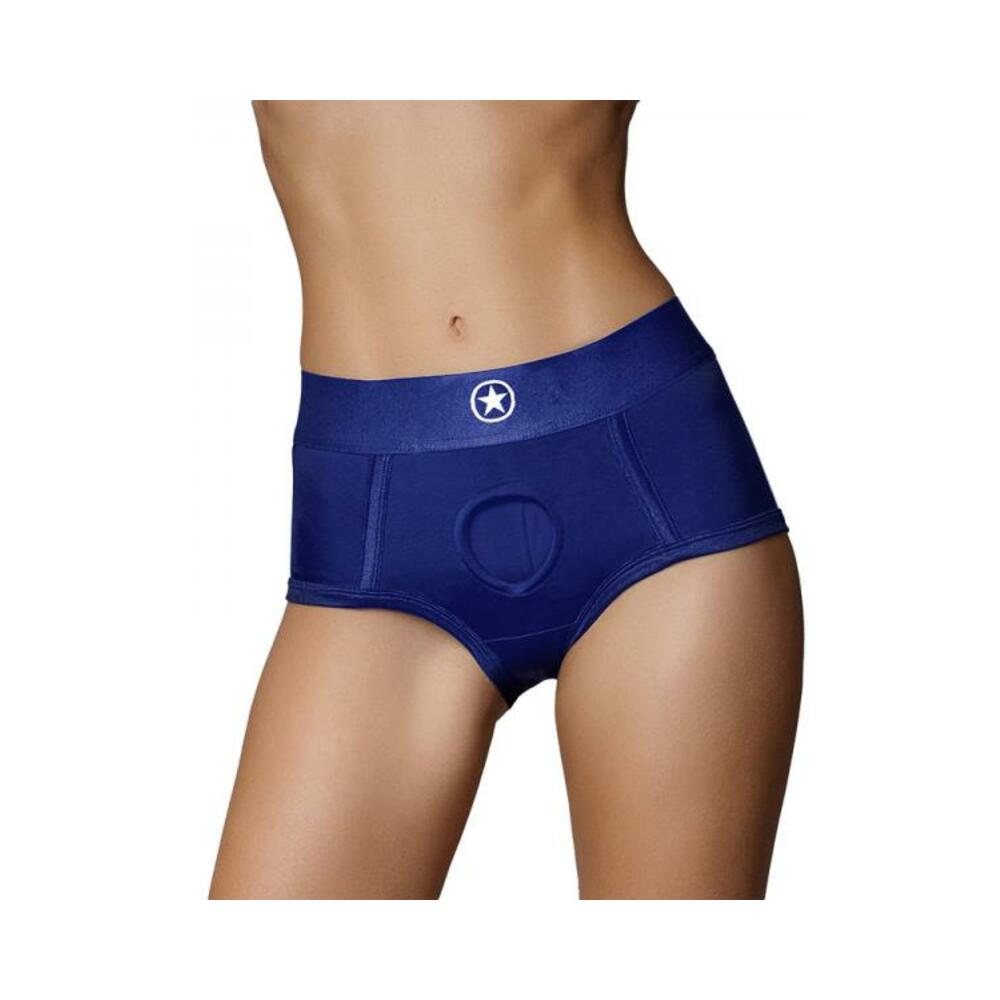 Ouch! Vibrating Strap-on Brief Royal Blue Xs/s