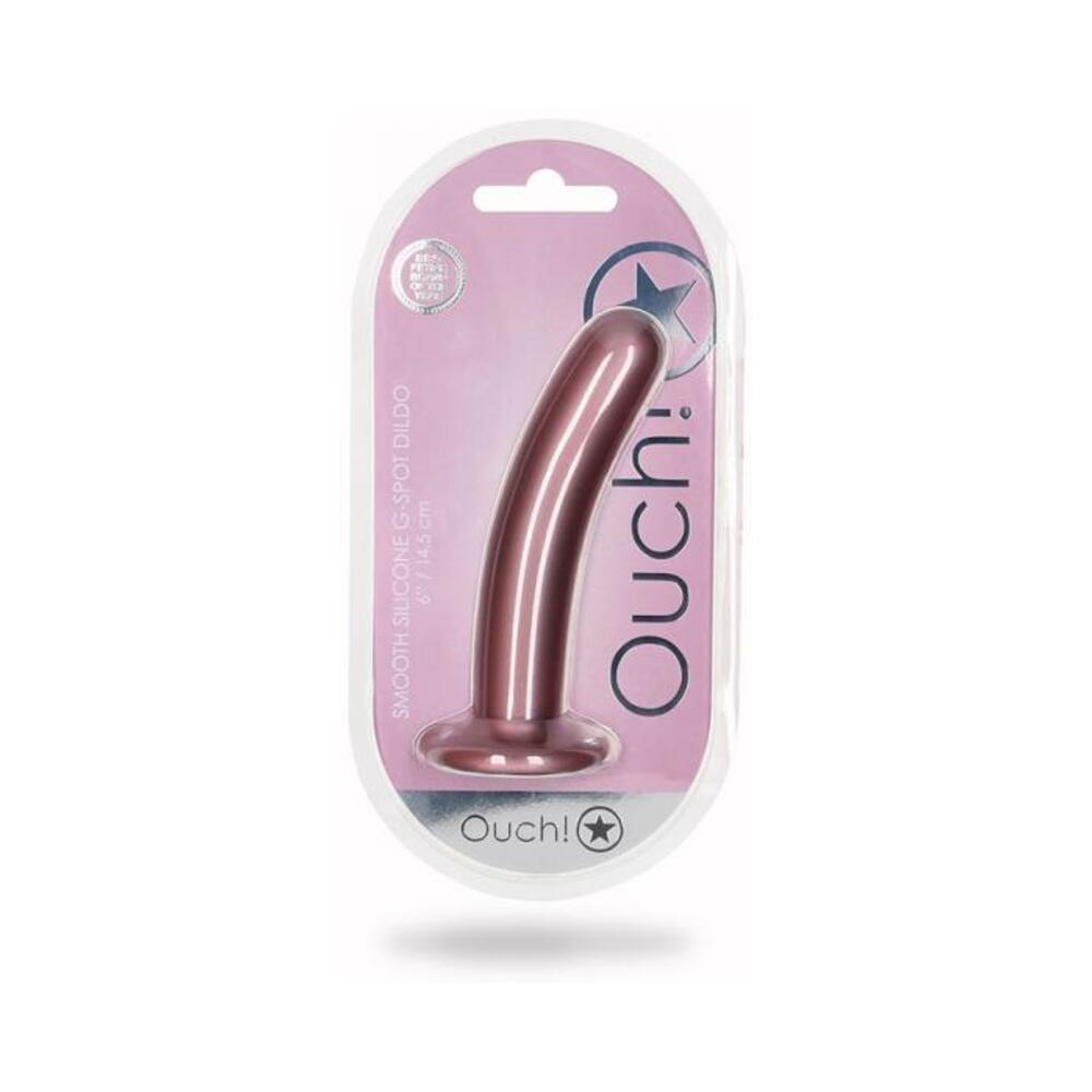 Shots Ouch! Smooth Silicone 6 In. G-spot Dildo Rose Gold