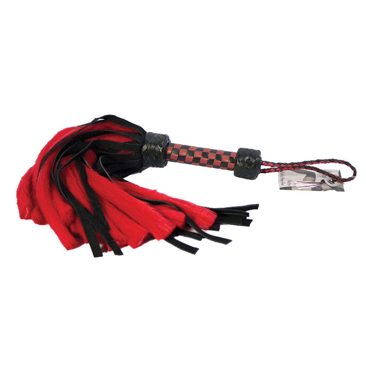Suede and Fluff MINI Flogger - 18 - Red/Black
