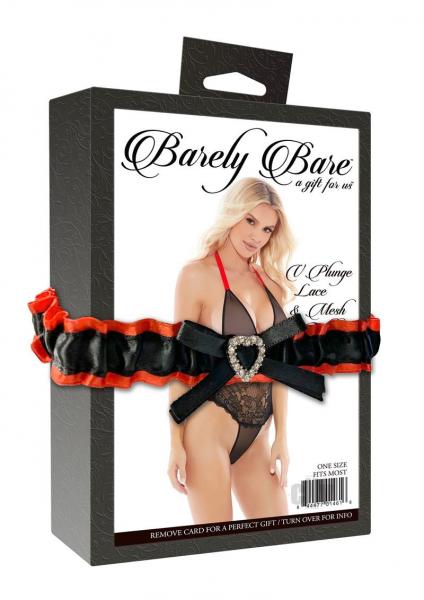 V Plunge Lace & Mesh Teddy Black OS