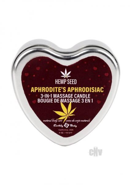 Earthly Body 2024 Valentines 3 In 1 Massage Heart Candle - 4 Oz Aphrodite's Aphrodisiac