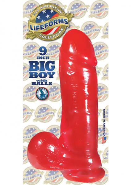 Lifeforms Big Boy Dong With Suction Base 9 Inch - Red