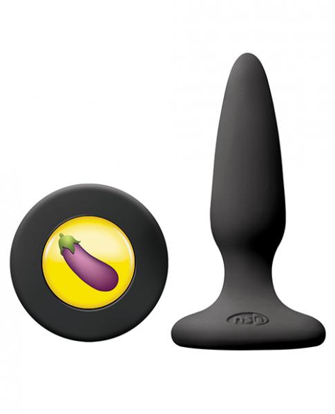 Tails Mojis Dck Eggplant Butt Plug Black