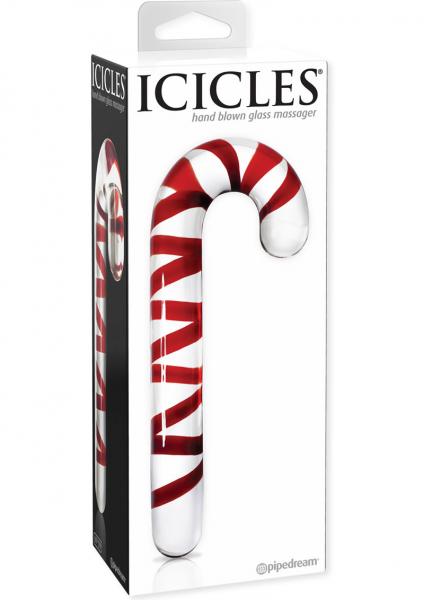 Icicles No. 59 Hand Blown Glass Massager Candy Cane
