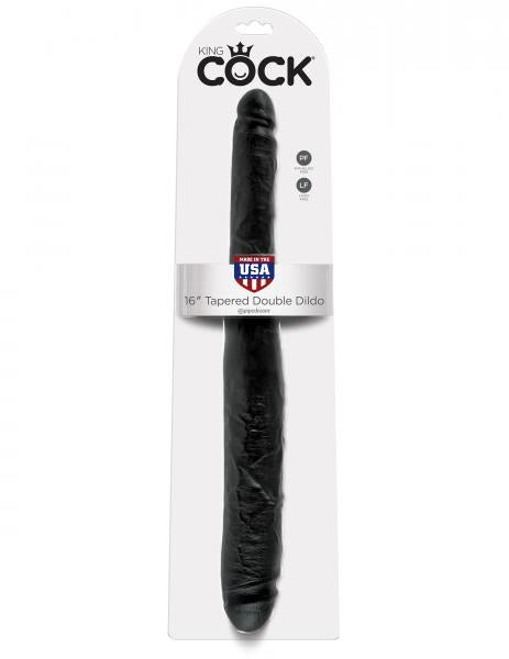 King Cock 16" Tapered Double Dildo - Black