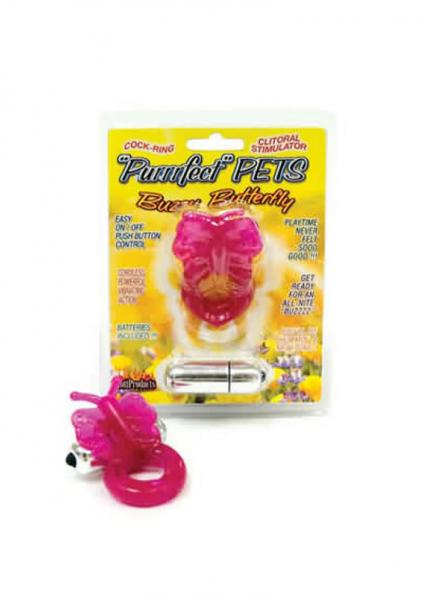 Purrrfect Pets Buzzy Butterfly Stimulator With Vibrating Bullet Magenta