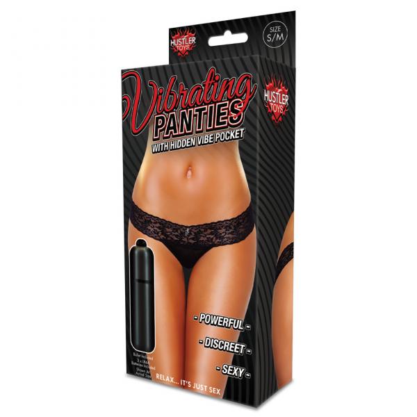 Vibrating Panties Lace Thong Black Small/Medium