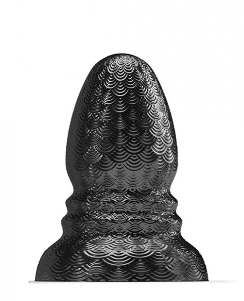 665 Stretch'r Ripple Butt Plug - L Black Metallic