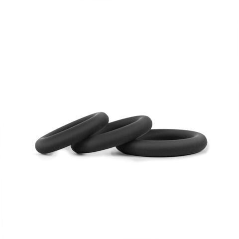 Hombre Snug Fit Silicone Thick C-Rings Charcoal Pack Of 3
