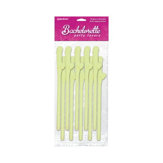 Bachelorette Party Favors Dicky Sipping Straws Glow In The Dark 10pc.
