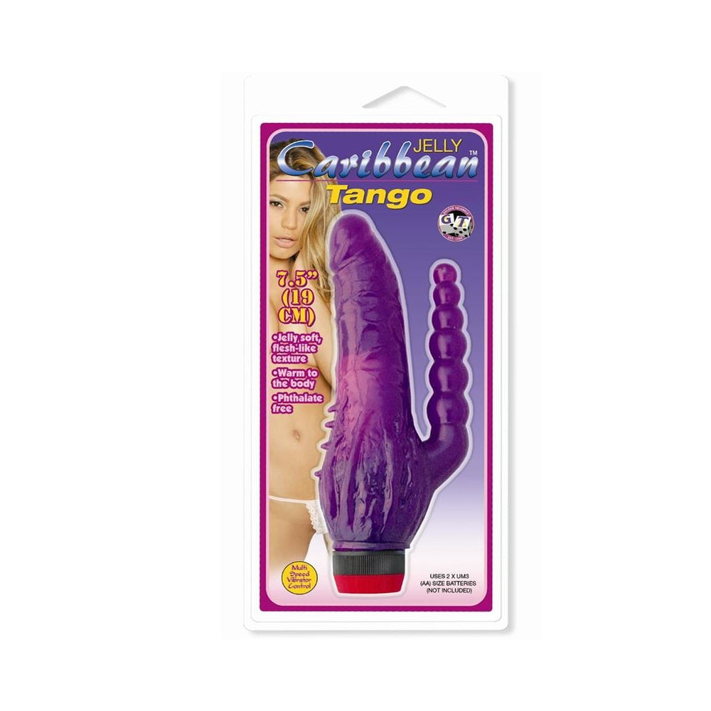 Jelly Caribbean Tango Double Dong Purple Vibrator