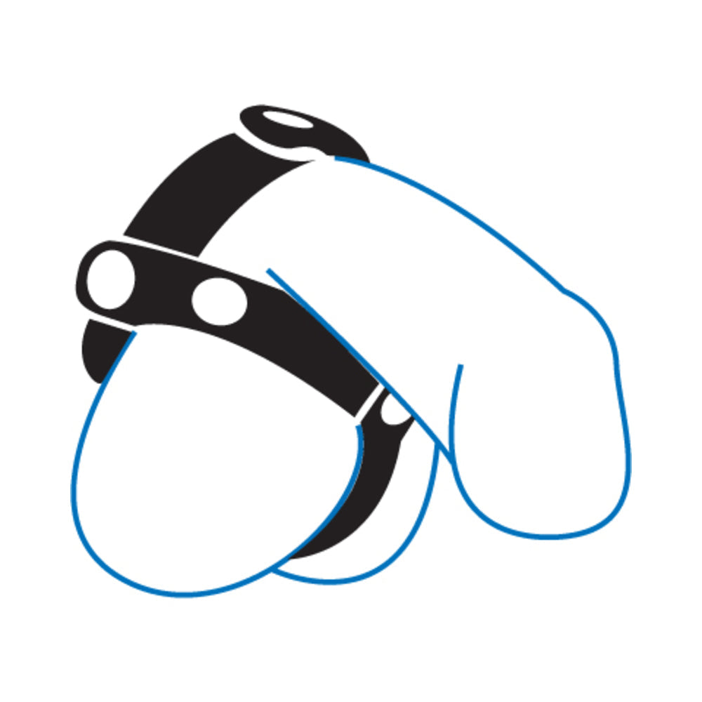 T Style Ball Divider Leather Snap Closure Black