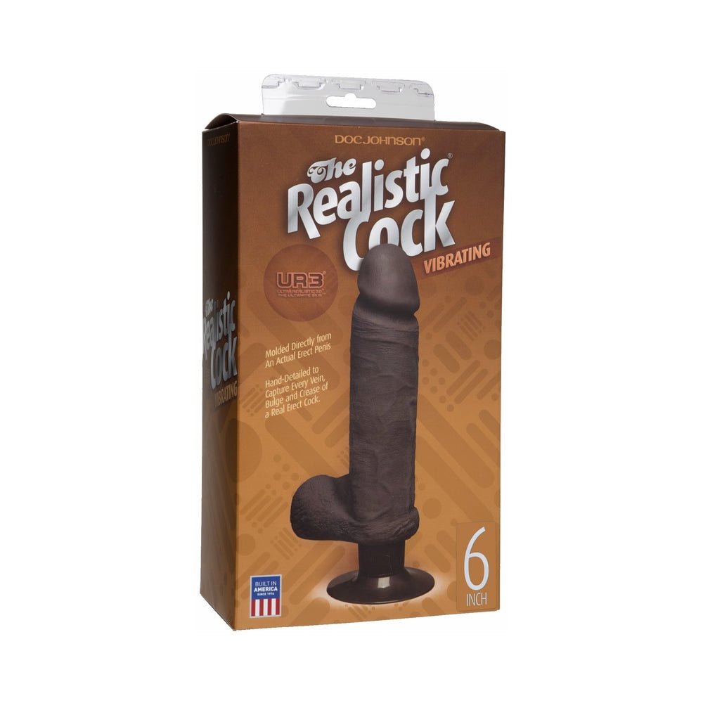 The Vibro Realistic Cock UR3 Vibrator 6 Inch - Brown