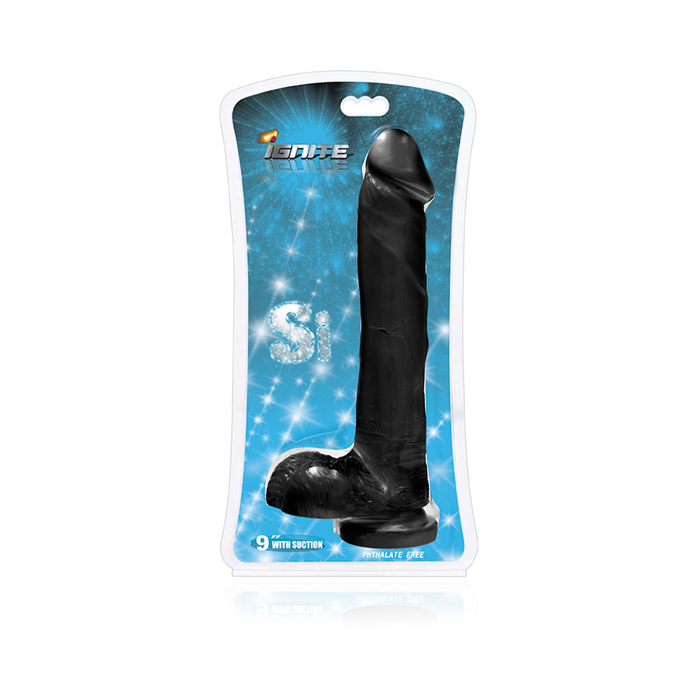 9 inches Cock with Balls & Suction Cup Black
