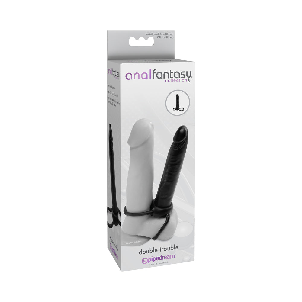 Anal Fantasy Double Trouble Cock Ring Black