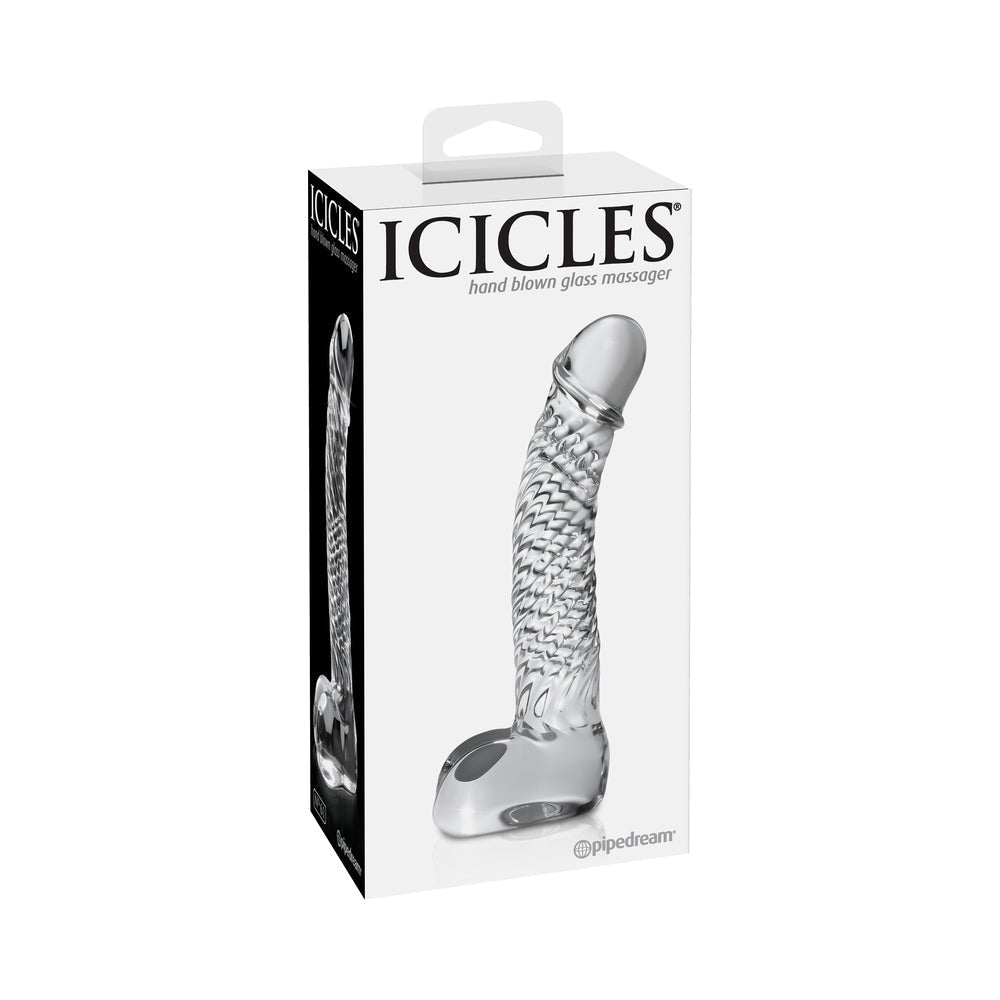Icicles No 61 Clear Glass Realistic Dildo