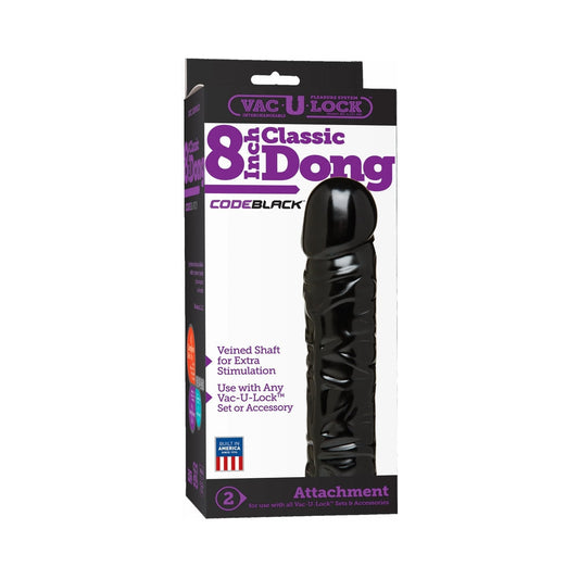 Vac-U-Lock 8" CodeBlack Classic Dong - Black