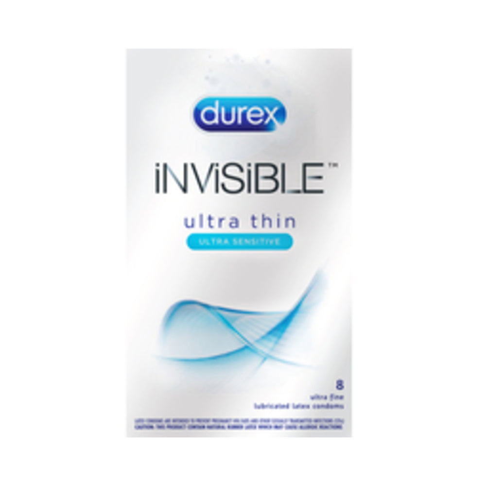 Durex Invisible Ultra Thin Ultra Sensitive Latex Condoms 8pk
