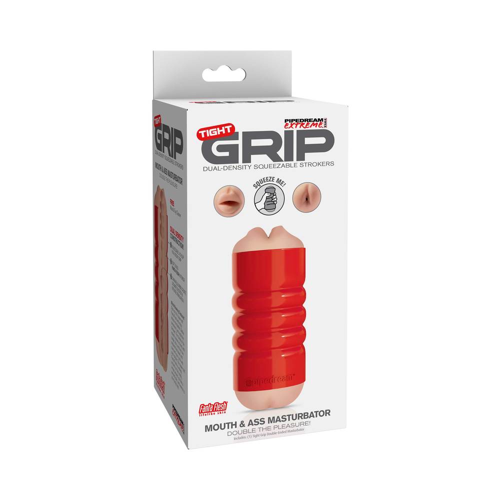 Tight Grip Mouth/Ass Masturbator Red Case