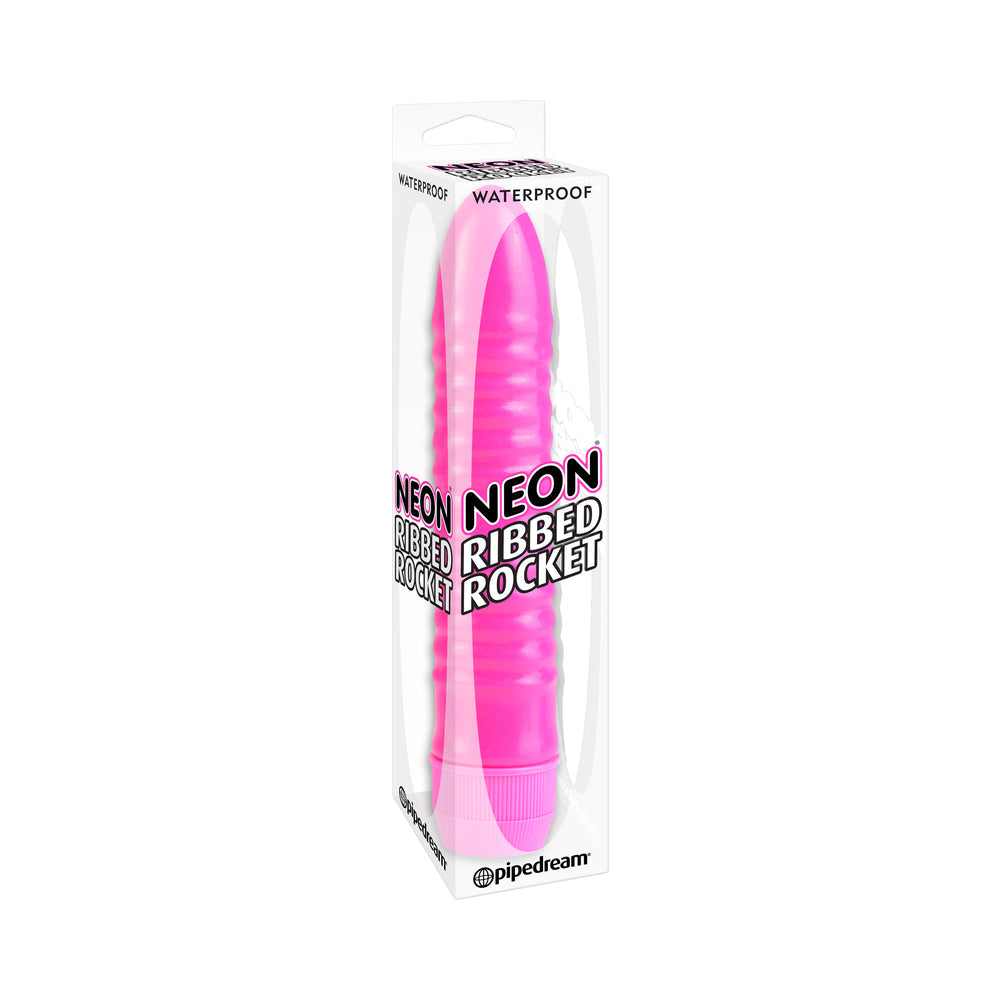 Neon Ribbed Rocket Vibrator
